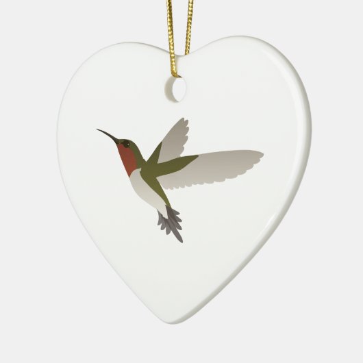 Ruby Throated Hummingbird Keramisch Ornament (Links)