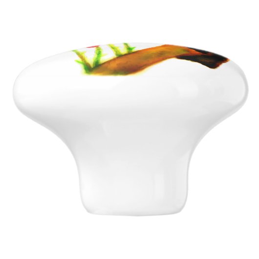 Ruby-Throated Hummingbird Keramische Knop (Zijkant)