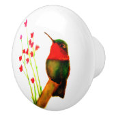 Ruby-Throated Hummingbird Keramische Knop (Rechts)
