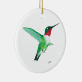 Ruby throated Hummingbird kerstversiering Keramisch Ornament (Rechts)