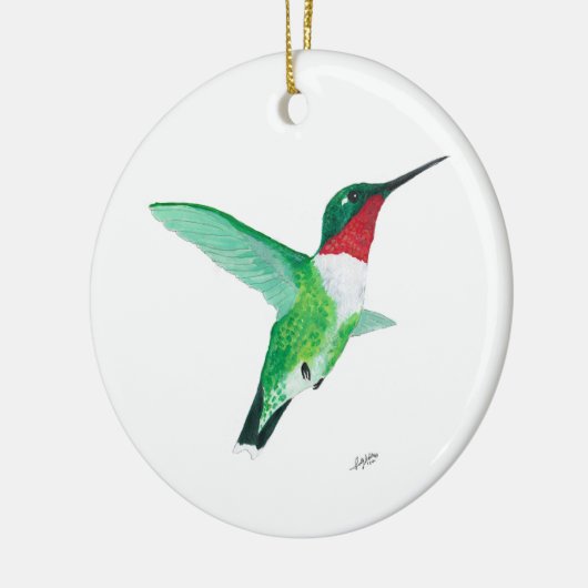 Ruby throated Hummingbird kerstversiering Keramisch Ornament (Links)