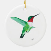 Ruby throated Hummingbird kerstversiering Keramisch Ornament (Achterkant)