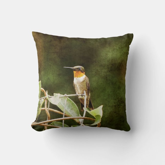 Ruby Throated Hummingbird Kussen (Voorkant)