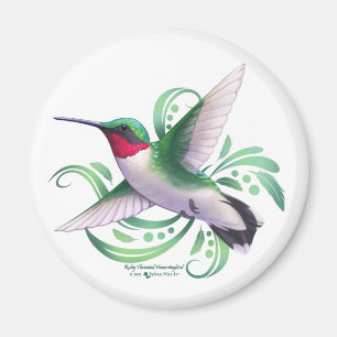 Ruby Throated Hummingbird Magneet