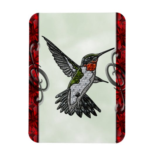 Ruby Throated Hummingbird Magneet (Verticaal)