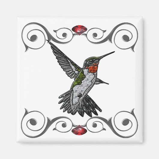 Ruby Throated Hummingbird Magneet (Voorkant)