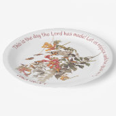 Ruby Throated Hummingbird met Psalm 118:24 Papieren Bordje (Gekanteld)