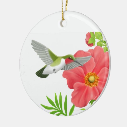 Ruby Throated Hummingbird Ornament (Links)