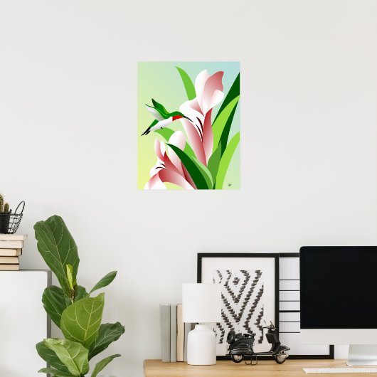 Ruby-throated Hummingbird Poster (Thuiskantoor)