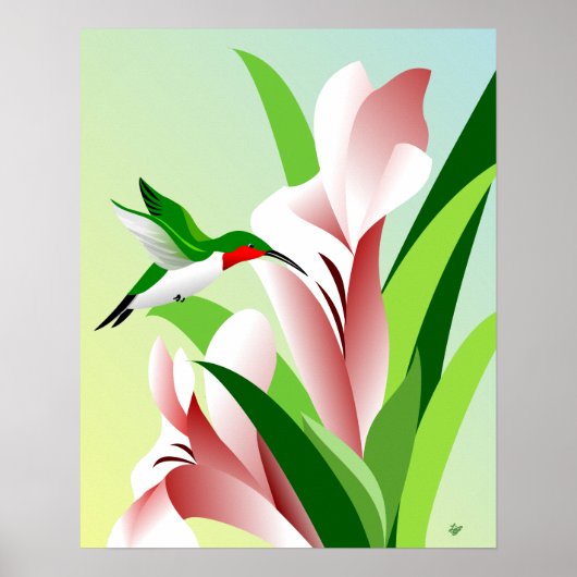 Ruby-throated Hummingbird Poster (Voorkant)