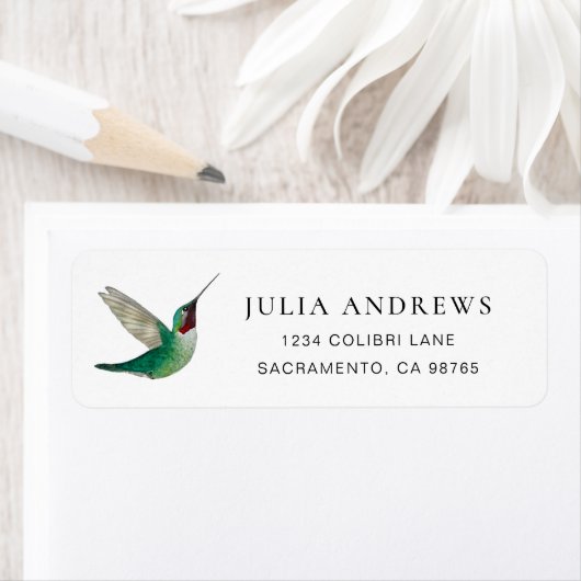 Ruby-throated Hummingbird Return Address Label (Insitu)