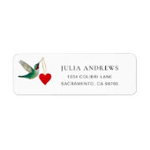 Ruby-throated Hummingbird Return Address Label (Voorkant)