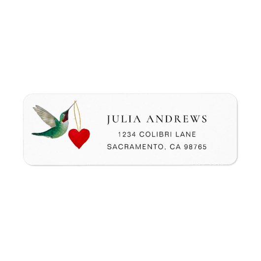 Ruby-throated Hummingbird Return Address Label (Voorkant)
