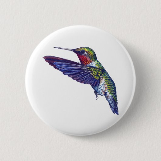 Ruby Throated Hummingbird Ronde Button 5,7 Cm (Voorkant)