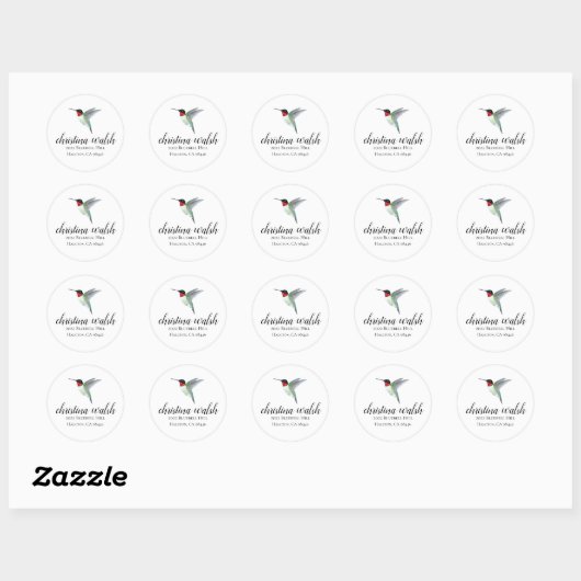 Ruby-throated Hummingbird Ronde Sticker (Vel)