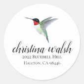 Ruby-throated Hummingbird Ronde Sticker (Voorkant)