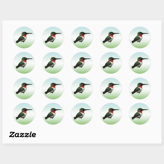 Ruby-throated Hummingbird Ronde Sticker (Vel)