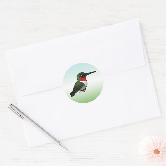 Ruby-throated Hummingbird Ronde Sticker (Envelop)