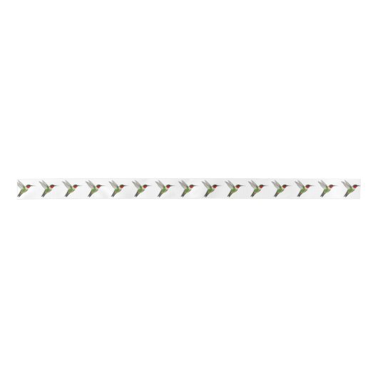 Ruby-throated Hummingbird Satin Ribbon Satijnen Lint (Voorkant)