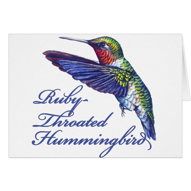 Ruby Throated Hummingbird Scripted (Voorkant Horizontaal)