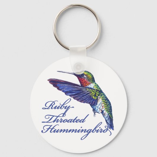 Ruby Throated Hummingbird Scripted Sleutelhanger (Voorkant)