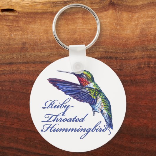 Ruby Throated Hummingbird Scripted Sleutelhanger (Voorkant)