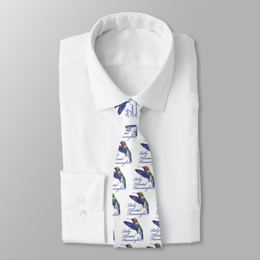 Ruby Throated Hummingbird Scripted Stropdas (Gebonden)