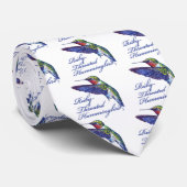 Ruby Throated Hummingbird Scripted Stropdas (Opgerold)