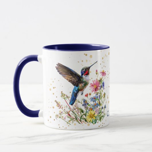 Ruby Throated Hummingbird Spring Flowers Mok (Links)