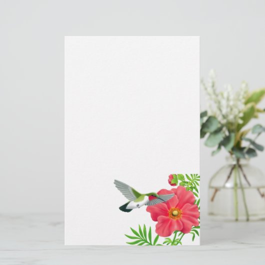 Ruby Throated Hummingbird Stationery Briefpapier (Staand voorkant)