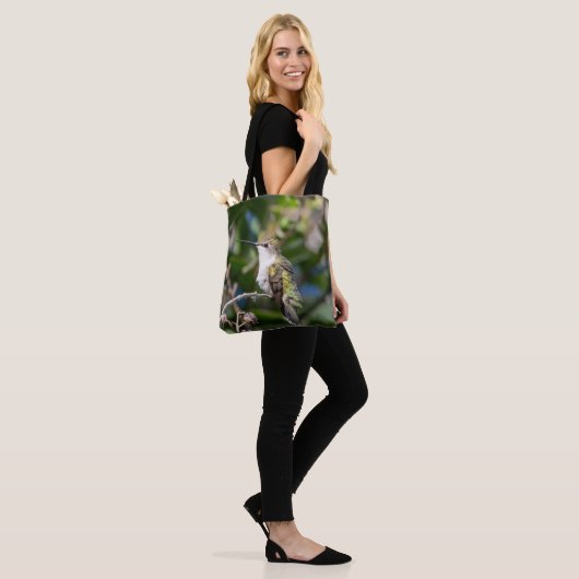 Ruby-Throated Hummingbird Tote Bag (Op model)