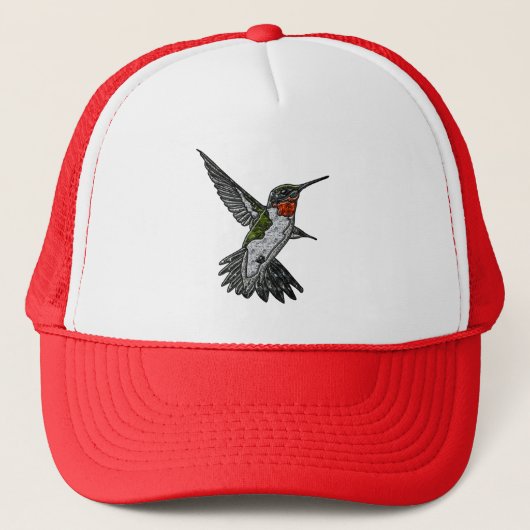 Ruby Throated Hummingbird Trucker Pet (Voorkant)