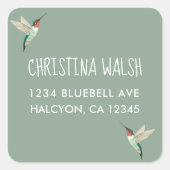 Ruby-throated Hummingbird Vierkante Sticker (Voorkant)