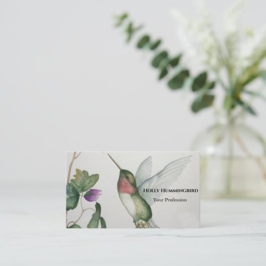 Ruby Throated Hummingbird Visitekaartje (Staand voorkant)