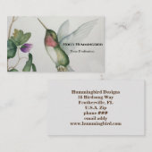 Ruby Throated Hummingbird Visitekaartje (Voorkant / Achterkant)