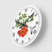 Ruby Throated Hummingbird Wall Clock Ronde Klok (Hoek)