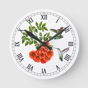 Ruby Throated Hummingbird Wall Clock Ronde Klok