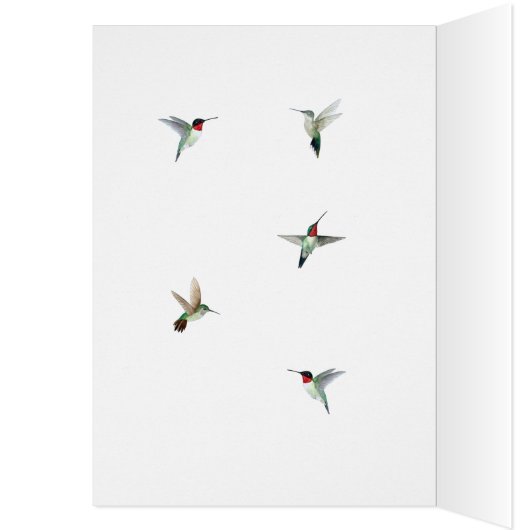 Ruby-throated Hummingbirds Birthday Card (Binnen (Links))