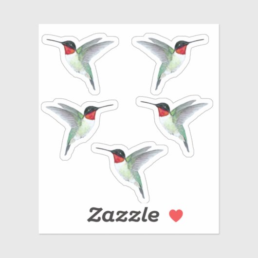 Ruby-throated Hummingbirds Sticker (Vel)