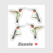 Ruby-throated Hummingbirds Sticker (Vel)