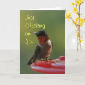 Ruby Throated Kolibrie - aanpassen Kaart (Gele Bloem)