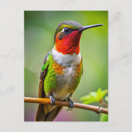 Ruby-throated kolibrie in rust briefkaart
