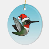Ruby-throated kolibrie kerst keramisch ornament (Links)