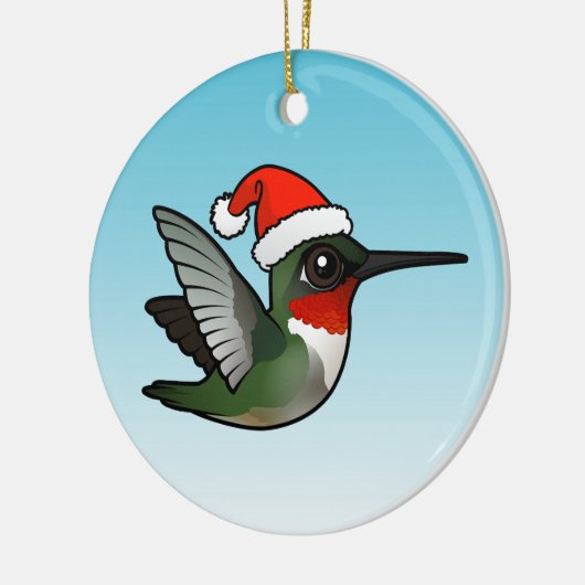 Ruby-throated kolibrie kerst keramisch ornament (Links)