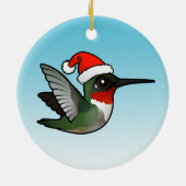 Ruby-throated kolibrie kerst keramisch ornament (Achterkant)