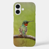Ruby-Throated Kolibrie Schilderij Custom Name Case-Mate iPhone Case (Achterkant)