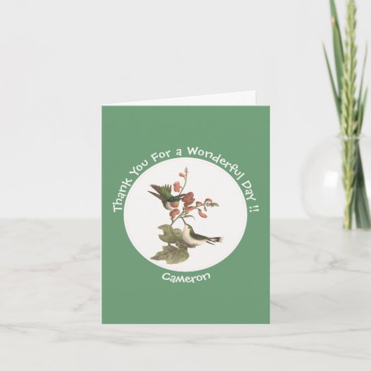 Ruby-throated kolibrie, verjaardag of andere parti bedankkaart (Voorkant)