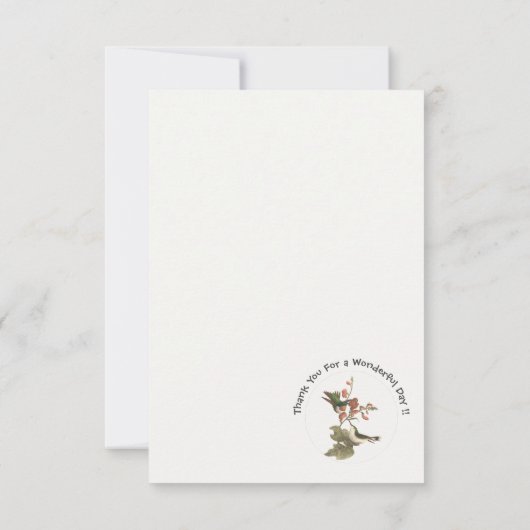 Ruby-throated kolibrie, verjaardag of andere parti bedankkaart (Achterkant)