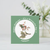 Ruby-throated kolibrie, verjaardag of andere parti kaart (Staand voorkant)