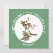 Ruby-throated kolibrie, verjaardag of andere parti kaart (Voorkant)